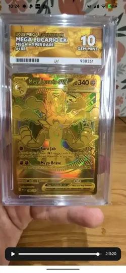 Pokemon Mega Lucario EX Mega Hyper Rare 188/132 ACE 10 PERFECT SUBGRADES - Image 5