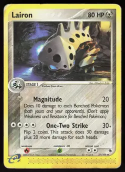 Lairon 37/109 Uncommon Ruby & Sapphire Pokemon Damaged - Image 1