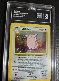 Clefable 2000 WOTC Pokemon Base Set 2 Holo 5 TAG 8 NM Mint - Image 2