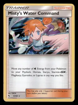 Misty's Water Command 63/68 Holo Rare Hidden Fates Pokemon TCG NM - Image 1