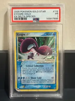 Kyogre Gold Star 112/113 EX Delta Species Holo 2005 Pokemon PSA 1 - Image 1