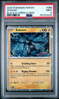 2025 POKEMON PAR EN-PARADOX RIFT BLACK KYUREM EX BOX #066 ZEKROM PSA 9 - Image 1