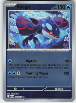 Kyogre 034/132 Rare Mega Evolution Pokemon Reverse Holo Near Mint - Image 1