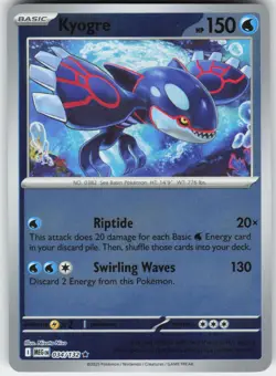 Kyogre 034/132 Rare Mega Evolution Pokemon Reverse Holo Near Mint - Image 1