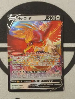 Pokemon Karte Ho - Oh V 140/195 Full Art Pokemon Set Silberne Sturmwinde Deutsch - Image 3