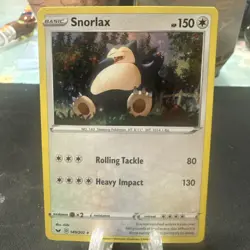 Pokemon TCG Snorlax Sword & Shield Base Set 140/202 Promo Cosmos Holo Rare - Image 1