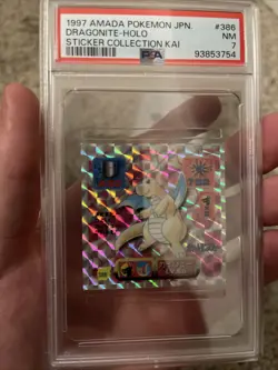 1997 AMADA Pokemon dragonite Holo sticker collection PSA 7 - Image 3