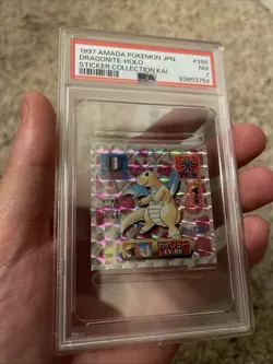 1997 AMADA Pokemon dragonite Holo sticker collection PSA 7 - Image 4