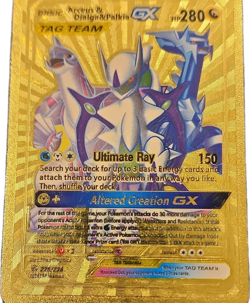 Pokemon Arceus & Dialga & Palkia GX Gold Metal Secret Rare 224/236 - Image 1