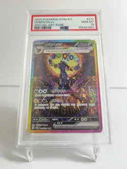 Pokemon TCG Umbreon ex 217/187 Sv8a Terastal Fest ex SAR Holo PSA 10 - Image 1