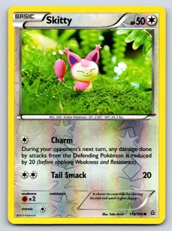 Skitty 113/160 Common Primal Clash Pokemon Reverse Holo Lightly Played - Image 1