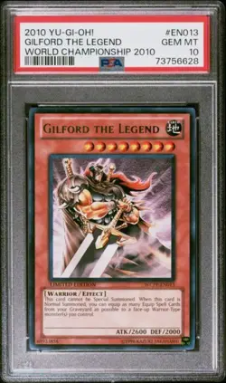 Yugioh PSA 10 Gem Mint 2010 Gilford The Legend WCPP-EN013 Limited Rare - Image 1