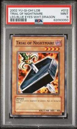 Yugioh PSA 9 Mint 2002 Trial Of Nightmare LOB-012 Common - Image 1