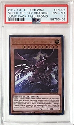 Yugioh PSA 8 NM-MT 2017 Slifer The Sky Dragon JMPS-EN005 LE Ultra Rare - Image 1