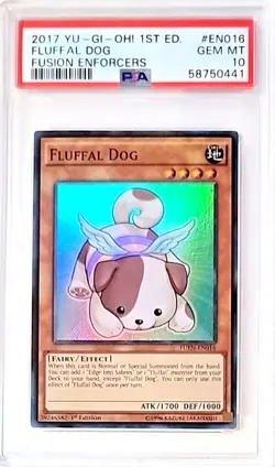 Yugioh PSA 10 Gem Mint 2017 Fluffal Dog FUEN-EN016 1st Edition Super Rare - Image 1