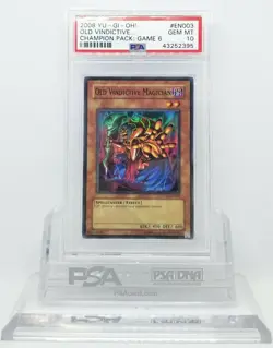 Yugioh PSA 10 Gem Mint 2008 Old Vindictive Magician CP06-EN003 Super Rare - Image 1