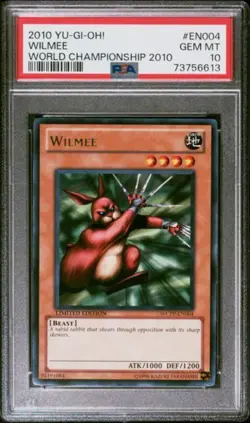 Yugioh PSA 10 Gem Mint 2010 Wilmee WCPP-EN004 Rare Limited Edition - Image 1