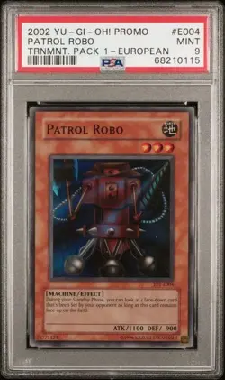 Yugioh PSA 9 Mint 2002 Patrol Robo TP1-E004 Super Rare *European* - Image 1