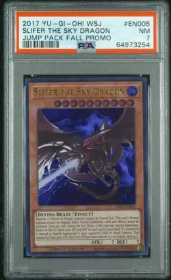 Yugioh PSA 7 2017 Slifer The Sky Dragon JMPS-EN005 Ultra Rare - Image 1