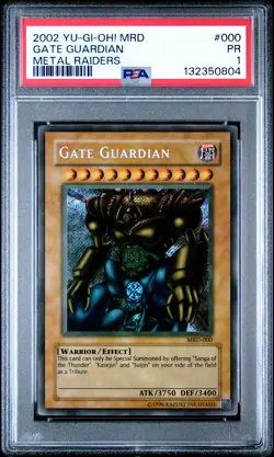 2002 YU-GI-OH! MRD-METAL RAIDERS #000 GATE GUARDIAN PSA 1 - Image 1