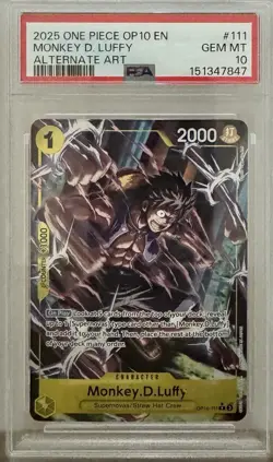 One Piece OP10-111 Monkey D Luffy Alt Art PSA 10 English Parallel Gem Mint - Image 1