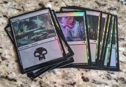 Lot Of 12 MTG Magic the Gathering Foil Swamp Black Land Cards - Image 1