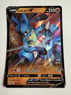 Lucario V - 146/264 - Pokemon Fusion Strike Sword & Shield Ultra Rare Card NM - Image 1