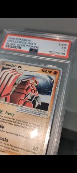 Pokemon Groudon-EX TCG Holo Promo Card PSA 5 - Faint Swirl - Image 3