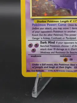 Wizards Gengar Fossil 5/62 Holo Rare 80 HP 1999 English Pokemon TCG Card - Image 3