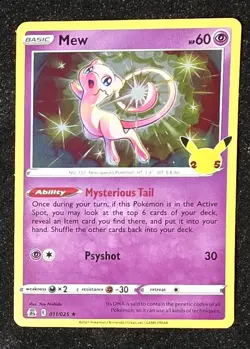 Mew Holo 11/25 Celebrations Pokemon TCG Single Card ENGLISH NM - Image 1