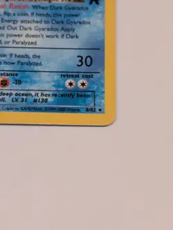 Dark Gyarados 8/82 Team Rocket Holo Pokemon Card - Image 4