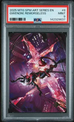 2025 MTG Marvel Spider-Man Art Series #8 Gwenom Remorseless PSA 9 Pop 1 - Image 1