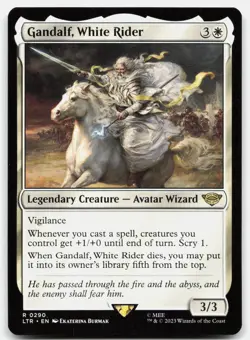Gandalf, White Rider #290 (NM) Lord of the Rings LTR Magic MTG - Image 1