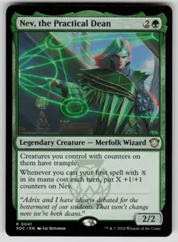 Nev, the Practical Dean Rare Commander: Secrets of Strixhaven 41 MTG NM 2026 - Image 1