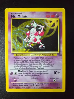 Pokemon TCG - Mr. Mime (6/64) Jungle Holo Rare - Moderatley Played - Image 1