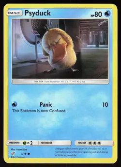 Psyduck 7/18 Common Detective Pikachu Pokemon Holo Lightly Played - Image 1
