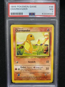 1999 Pokemon Base Set Charmander 46/102 PSA 7 NM - Image 1