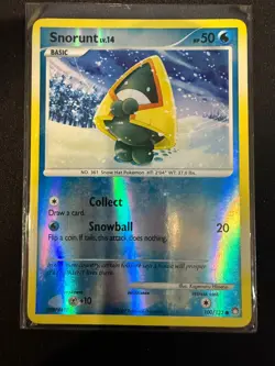 Snorunt Lv 14, 100/123 Holo Rare DP Mysterious Treasures Pokemon Card TCG MP - Image 1