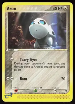 Aron 49/109 Common Ruby & Sapphire Pokemon Damaged - Image 1