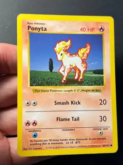 Ponyta 60/102 Shadowless Base Set - Pokemon Card WOTC MP - Image 4