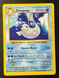 Dewgong 25/102 Shadowless Base Set - Pokemon Card WOTC LP - Image 1
