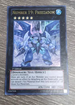 Yu-Gi-Oh! TCG Number 19: Freezadon ZTIN-EN003 Ultra Rare 1st Edition Near Mint - Image 1