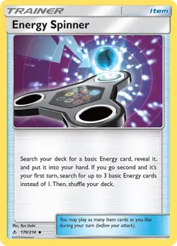 Energy Spinner 170/214 Sm-Unbroken Bonds Regular NM-Mint Pokemon Card TCG - Image 1