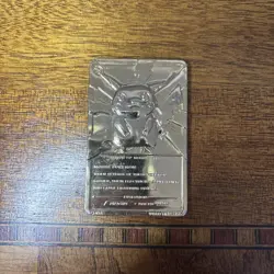 VINTAGE Gold Plated 1999 Pikachu Raichu Evolution Card #25 Mouse Pokemon - Image 2