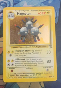 Magneton 9/130 Pokemon Card Holo Base Set Ultra Rare Holofoil - Image 1