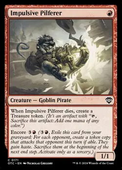 MTG Commander OTJ C Impulsive Pilferer #0171 PLAYSET 4X X4 - Image 1