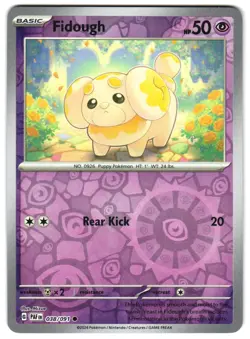 Fidough 038/091 Reverse Holo SV: Paldean Fates Pokemon TCG - Image 1