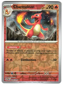 Charmeleon - 008/091 Reverse Holo SV: Paldean Fates Pokemon TCG - Image 1