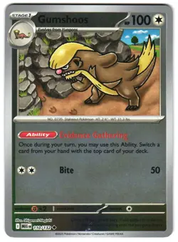 Gumshoos 110/132 Reverse Holo ME01: Mega Evolution Pokemon TCG - Image 1