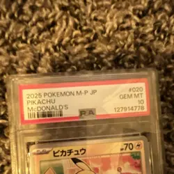 Pokemon Pikachu McDonald's Promo 020/M-P Japanese PSA 10 - Image 5